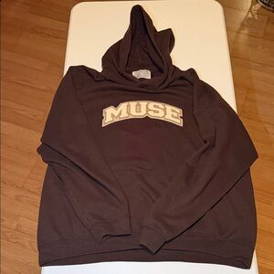 Muse Men's Dark Brown Hoodie with Cream Logo